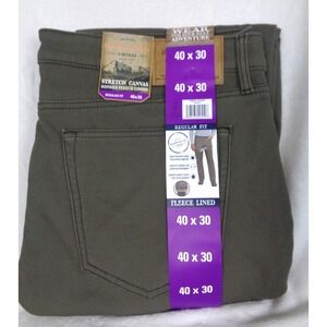 Weatherproof Vintage Men's Fleece-Lined Pants Green Size 40x30 New With Tags